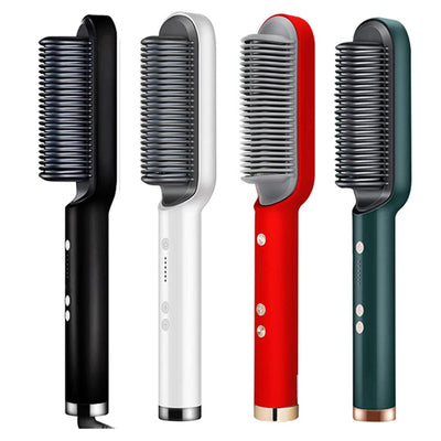 Hair Straightener Ceramic Hot Comb 2_in_1_Electric_Straighten_Hair_Brush_Negative_Ion_Fast_Heating_Styling_Tool ﻿