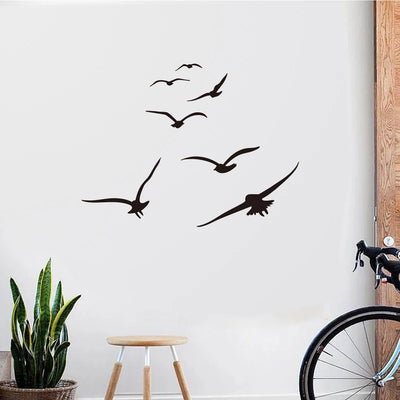 HonC A Flock Of Seabirds Wall Stickers Living Room Bedroom Home Background DIY Decoration Mural Art Decals Carved Wallpaper