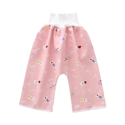 2-IN-1 BABY TRAINING PANTS KIDS DIAPER WATERPROOF REUSABLE COTTON PANT SKIRTS LEAKAGE MAT COVER SLEEPING BED CLOTHES 0-12Y