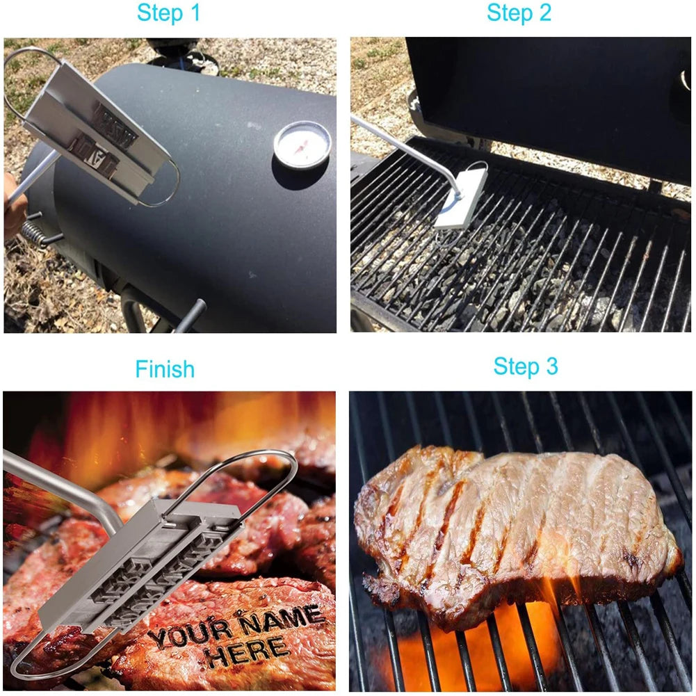 C3 Bbq Branding Iron 55letters Diy Barbecue Letter Printed Bbq Steak Meat Grill Forks Barbecue Tools Accessories Kitchen Stuff