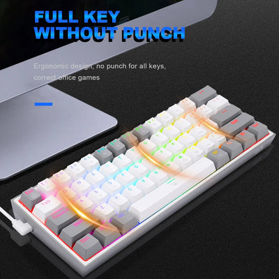 2025 K617 RGB MINI MECHANICAL GAMING KEYBOARD – 61 KEYS, RED SWITCHES, WIRED