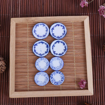 15Pcs/set Dollhouse Mini Ceramics Tableware Bowl Food Dishes Plates Kitchen Toy Home Decor