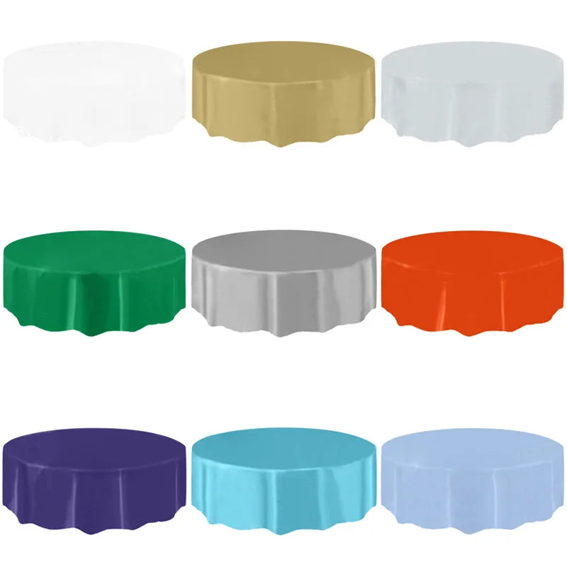 Environmentally friendly round plastic party wedding tablecloth for table cloth