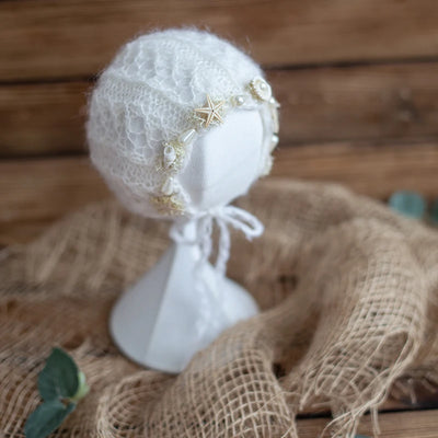 Newborn Photography Props Angola Bonnet Hand Knit Baby Hat Photo Shoot Infant fuzzy Bonnet