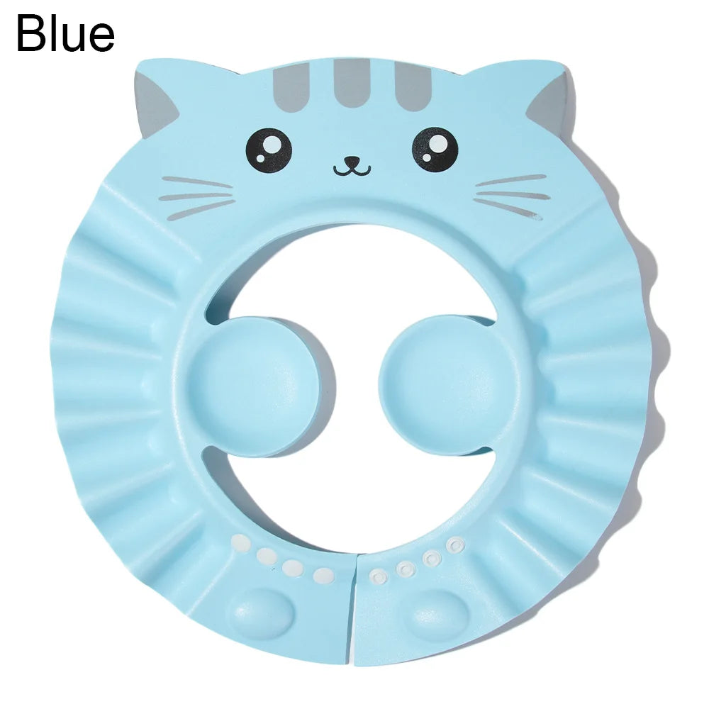 Baby Kid Shampoo Shield Head Cover Shower Cap Hair Wash Ear Protection Infant Child Cartoon Bath Safe Cap Visor Bathing Protect