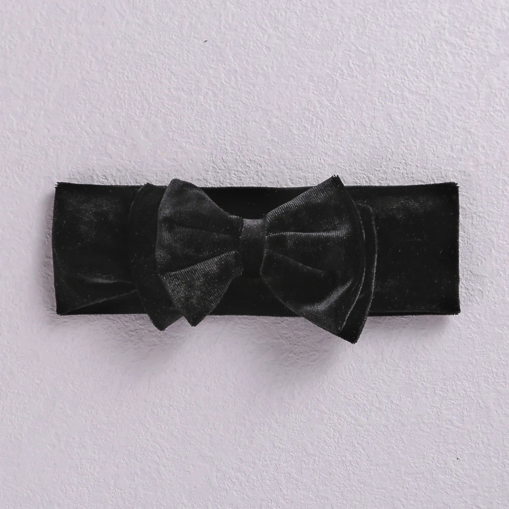 New Velvet Baby Headband Turban Big Bow Baby Girl Headband For Newborn Bow Hair Band Children Kid Solid Colors Hair Accessories
