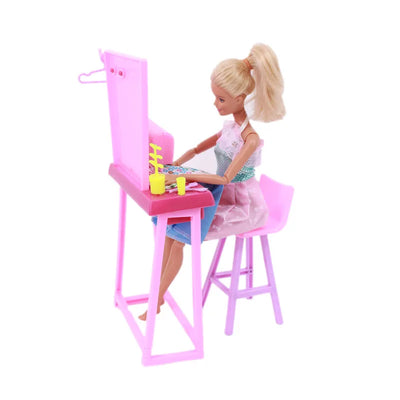 Barbies Mix Style Doll Furniture Wardrobe Bed Chair Sofa Shoe Rack Slide For Barbies Doll Accessories Kelly 1:12 Doll Girl`s Toy