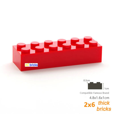 120pcs 2x6 Dot DIY Building Blocks Thick Figures Bricks Educational Creative Size Compatible With 2456 Plastic Toys for Children