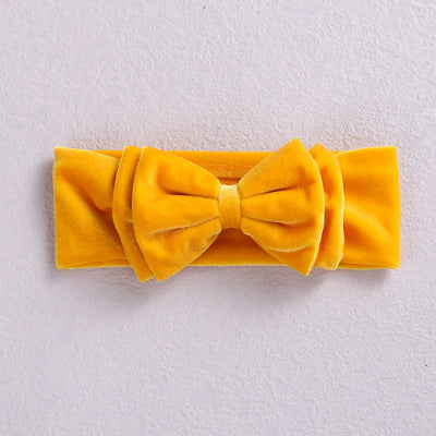New Velvet Baby Headband Turban Big Bow Baby Girl Headband For Newborn Bow Hair Band Children Kid Solid Colors Hair Accessories