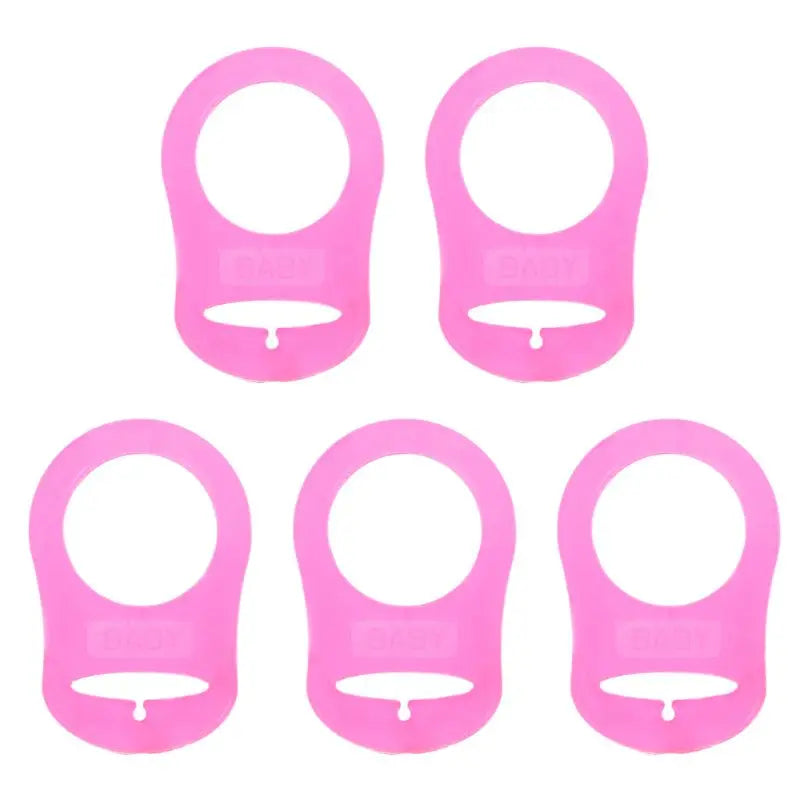 5PCS MULTI-COLOR SILICONE PACIFIER CLIP ADAPTERS FOR MAM DUMMY HOLDERS – UNIVERSAL BABY PACIFIER RING CONNECTORS