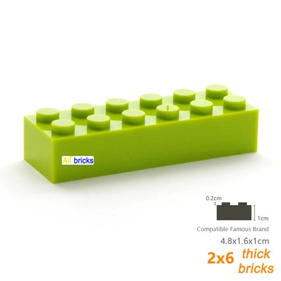 120pcs 2x6 Dot DIY Building Blocks Thick Figures Bricks Educational Creative Size Compatible With 2456 Plastic Toys for Children