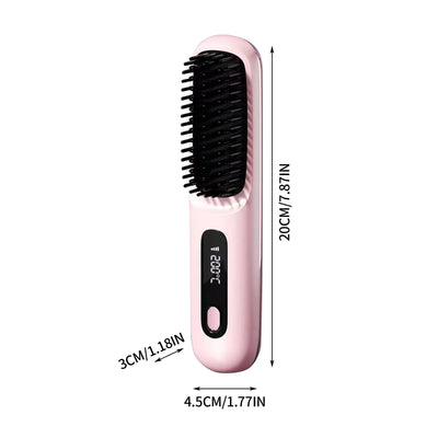 Portable_Straightening_Brush, LCD_Straightener_Rechargeable_And_Cordless_Straightening_Brush_Comb_Hair_care_Perfect_Gifts