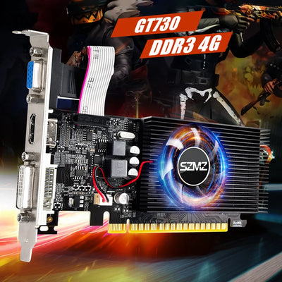 GT730 4GB DDR3 Video Card GT 730 Graphics Card HD VGA DVI Port PCI-E2.0 16X Computer Gaming Graphics Cards Mute Fan GT610 1G/2G