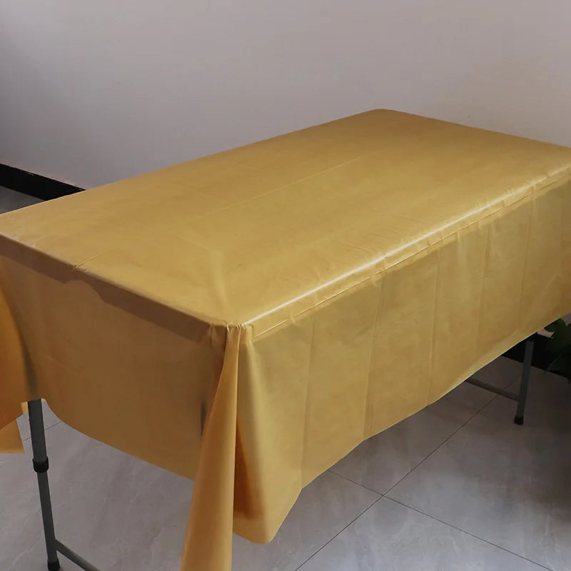 Plastic Disposable Solid Color Tablecloth Birthday Party Wedding Christmas Table Cover Wipe Desk Cloth Decor  Covers Rectangle