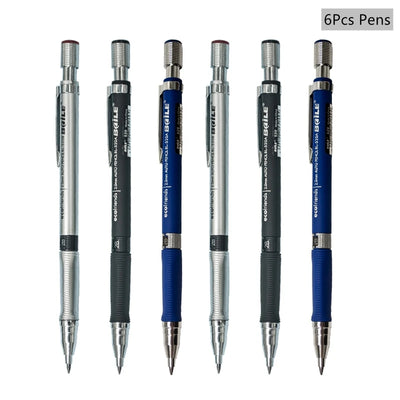 Mechanical Pencil Set 2.0 mm with 2B Black/Colors Lead Refill For Writing Sketching Art Drawing Painting School Automatic Pencil