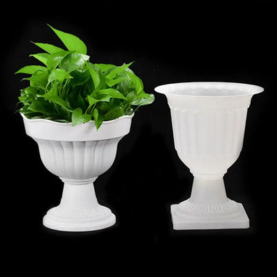 Plant Holder White Roman Plant Flower Pot Plastic Romantic Flower Planter Retro Porch Planter Wedding Road