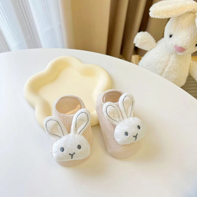 Cartoon Rabbit Baby Socks Cute Animal Doll Newborn Floor Sock Korean Solid Color Infant Toddler Boy Girls Ankle Socks