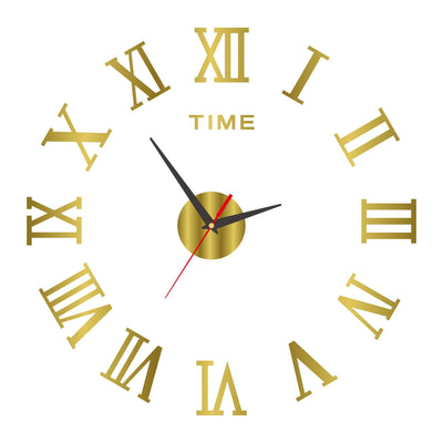 DIY Wall Clock for Home Office 40cm Frameless Modern 3D Wall Clock Mirror Stickers Hotel Room Design School Decoration Decor