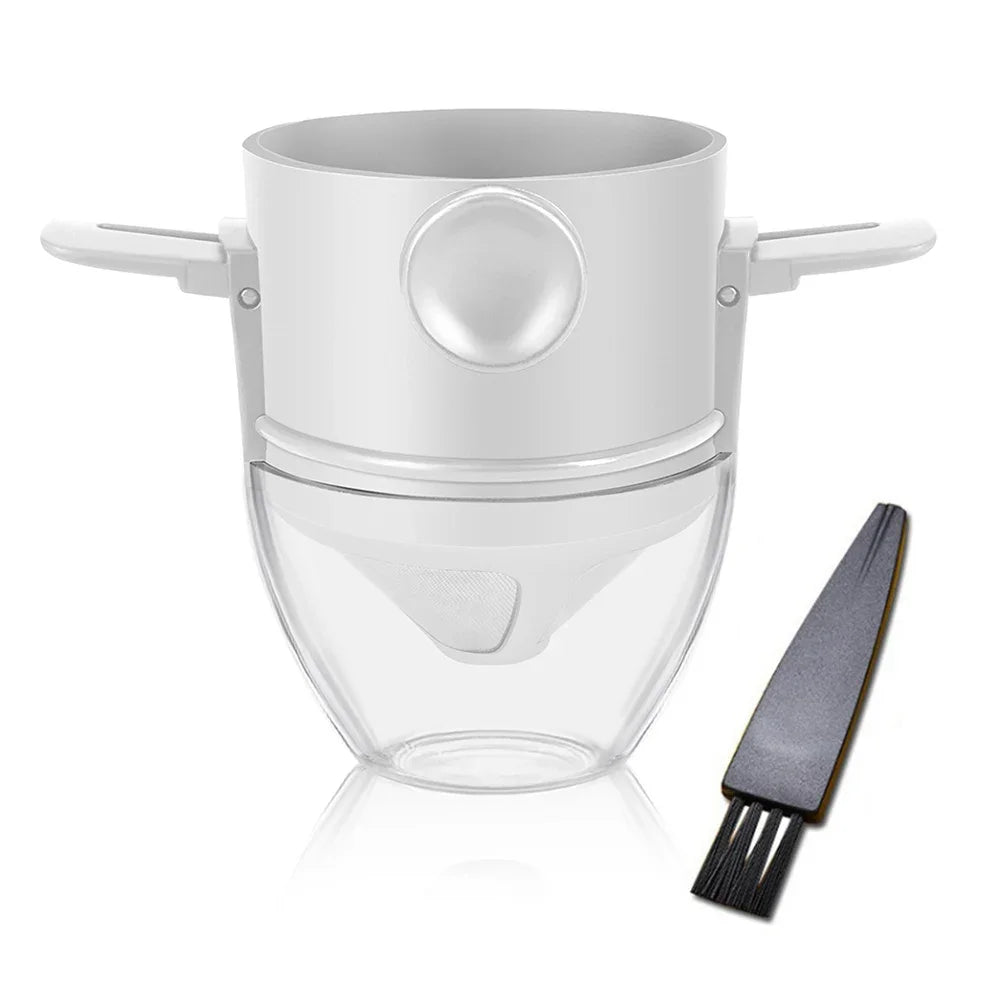 Coffee Filter Set Stainless Steel Drip Coffee Holder Funnel Portable Reusable Tea Infuser Stand Paperless Pour Coffee Dripper