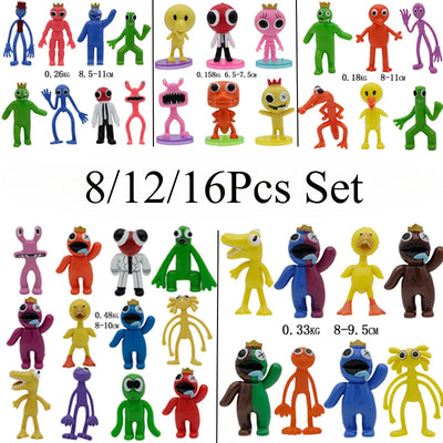 8-16pcs Rainbow Friends Toy Cartoon Game Character Figure Doll Kawaii Blue Monster Action Figure Animal Toys for Kids Gifts