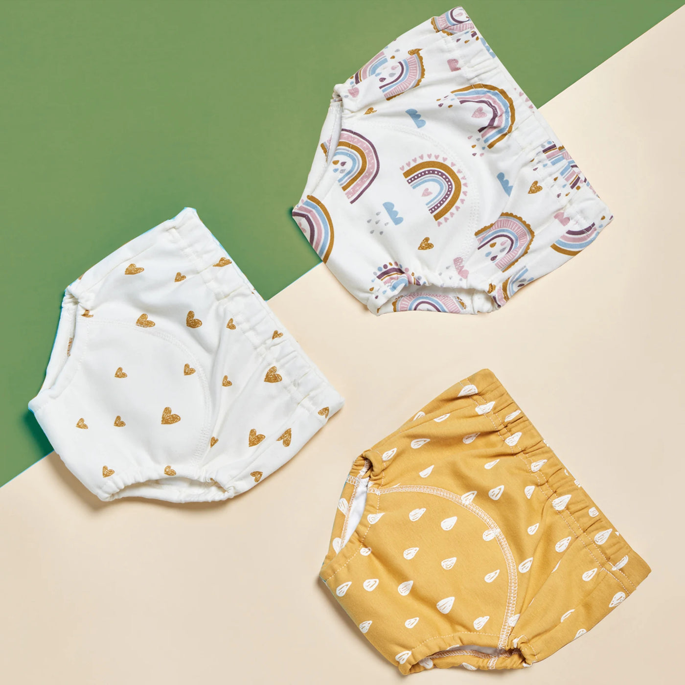 3PCS BABY COTTON TRAINING PANTS 6-LAYER WATERPROOF REUSABLE CLOTH DIAPERS FOR TODDLERS
