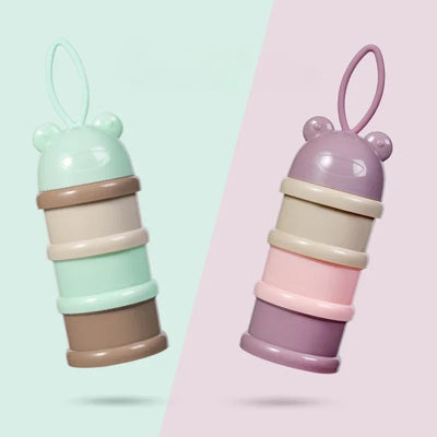 1PCColourful baby 3 tier milk powder box Individual tiered milk powder compartments Children's portable rotating milk powder box