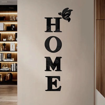 New Butterfly Home English Letter Wall Stickers  Mirrors Acrylic Self Adhesive Detachable Wall Stickers Modern Home Decoration