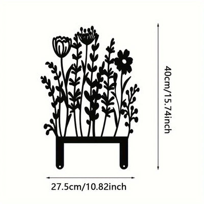 Rustic Metal Wildflower Garden Stake - Vintage Yellow Outdoor Decor For Lawn & Pots, Perfect Gift For Plant Enthusiasts