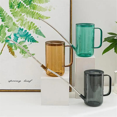 Long Spout Watering Can - Stainless Steel With Transparent Scalefor Precise Watering Of FlowersPotted Plants, And Greenery