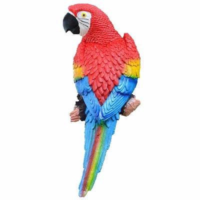 Simulation Parrot Statue Birds Wall Mounted Outdoor Garden Resin Tree Hanging Decoration Animal Sculpture Home Ornament Decor