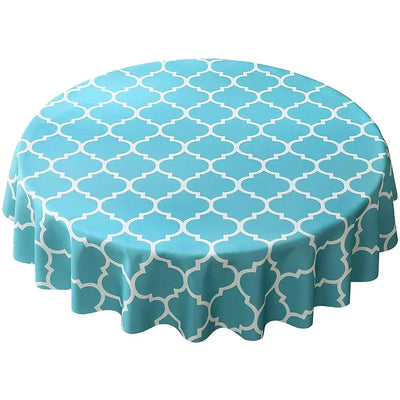 Round Tablecloths Classic American Plaid Waterproof Oil-resistant Prints Wash-free Household Dining Table Coffee Table Picnic