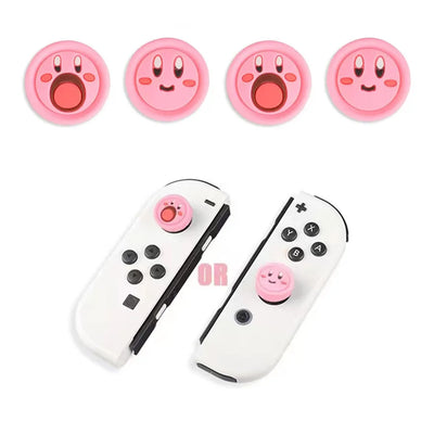 4PCS CUTE PINK SILICONE THUMB STICK GRIPS – JOYSTICK CAPS FOR SWITCH, OLED, & LITE CONTROLLERS