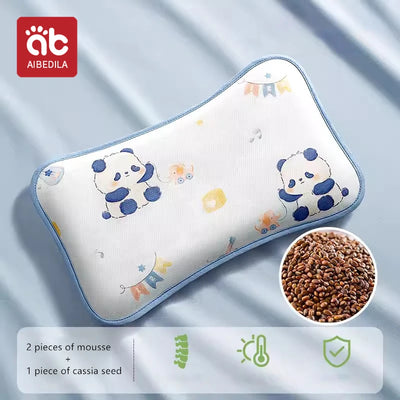 AIBEDILA BABY KIDS CARTOON HEAD PROTECTION PILLOW WITH ICE SHREDS AND CASSIA SEED FILLING FOR SLEEPING AND SUPPORT