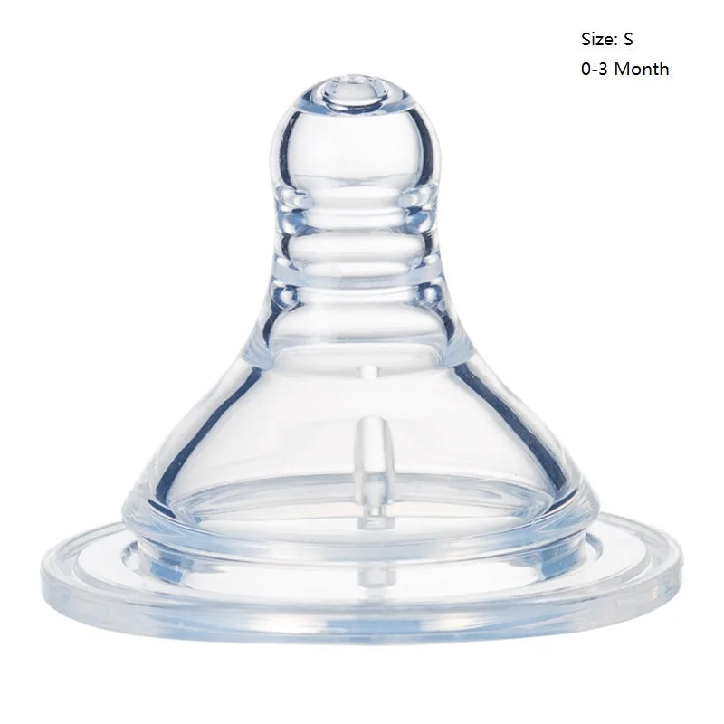 1 PC/3PCS Baby Silicone Wide Neck Soft Teats Nipple Circle Hole Cross Hole Baby Bottles Natural Flow Nipples BPA Free S/M/L Size
