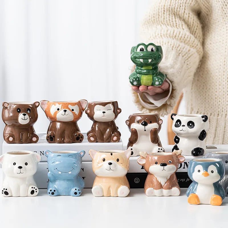 Cartoon Cute Fleshy Flowerpot Desktop Display Potted Container Decoration Gift Balcony Plant Ceramic Creativity