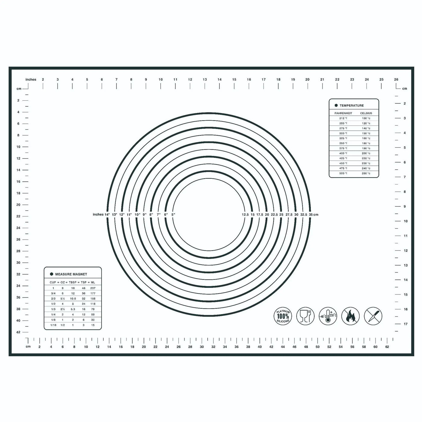 Large Size Silicone Kneading Pad Non-Stick Surface Rolling Dough Mat With Scale Kitchen Cooking Pastry Sheet Oven Liner Bakeware