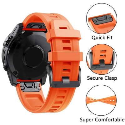 22mm 26mm Silicone Strap For Garmin Fenix 7X 7 Pro Solar/6X 6 Sapphire 5 5X Plus 3 3HR/Epix Approach S62 60 QuickFit Watch Band