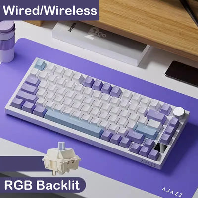 2025 AJAZZ AK820/AK820Pro Mechanical Keyboard TFT Screen Multifunctional Knob Gaming Keyboard Wired/2.4GHz/BT Connect PC