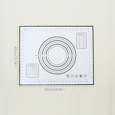 Silicone Baking Mat with Measurement Non Stick Non Slip Dough Rolling Fondant Pastry Mat Pie Crust Pizza Cookies Baking Tools