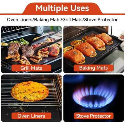 BBQ Baking Cooking Baking Mat Oven Reusable Non-stick Protective Mat Outdoor Indoor Suitable for Heat Resistant Grill Mat