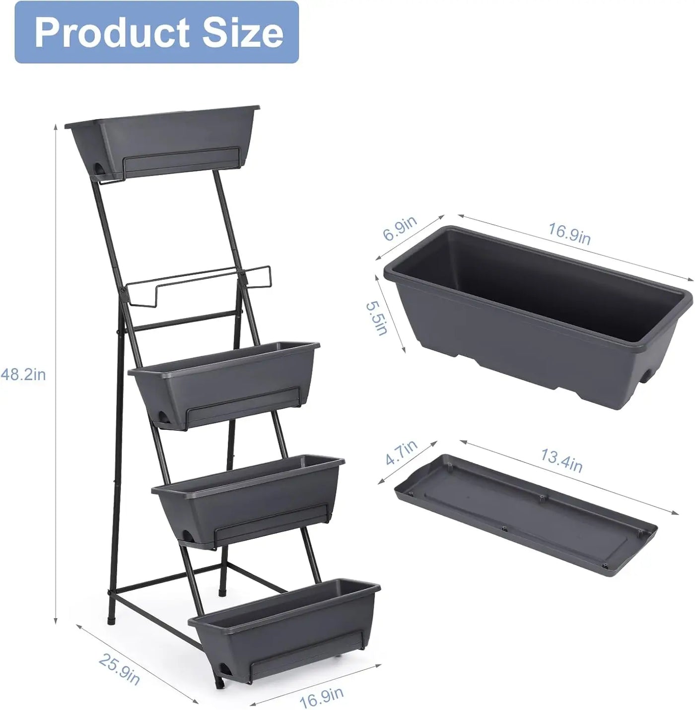 Vertical Garden Bed, 5th Floor, Vertical Elevated Garden, Flower Pot, Outdoor Herbal Garden, Flower Pot, Layered Flower Pot Box