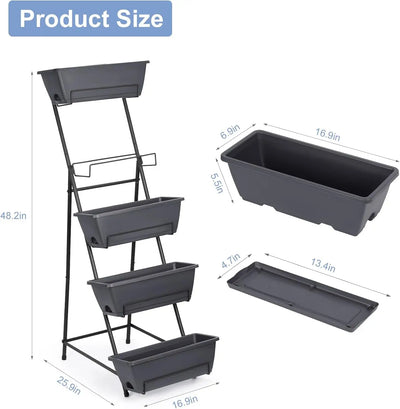 Vertical Garden Bed, 5th Floor, Vertical Elevated Garden, Flower Pot, Outdoor Herbal Garden, Flower Pot, Layered Flower Pot Box