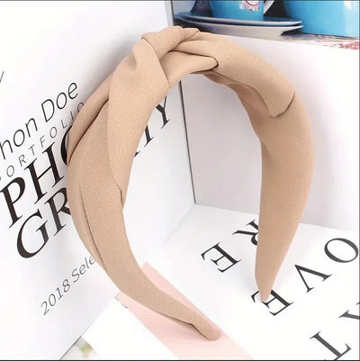 New Fashion Knotted Headbands for Women Solid Color Girls Cloth Hair Bands Wide Hairband Soft Hair Hoop Hair Accessories