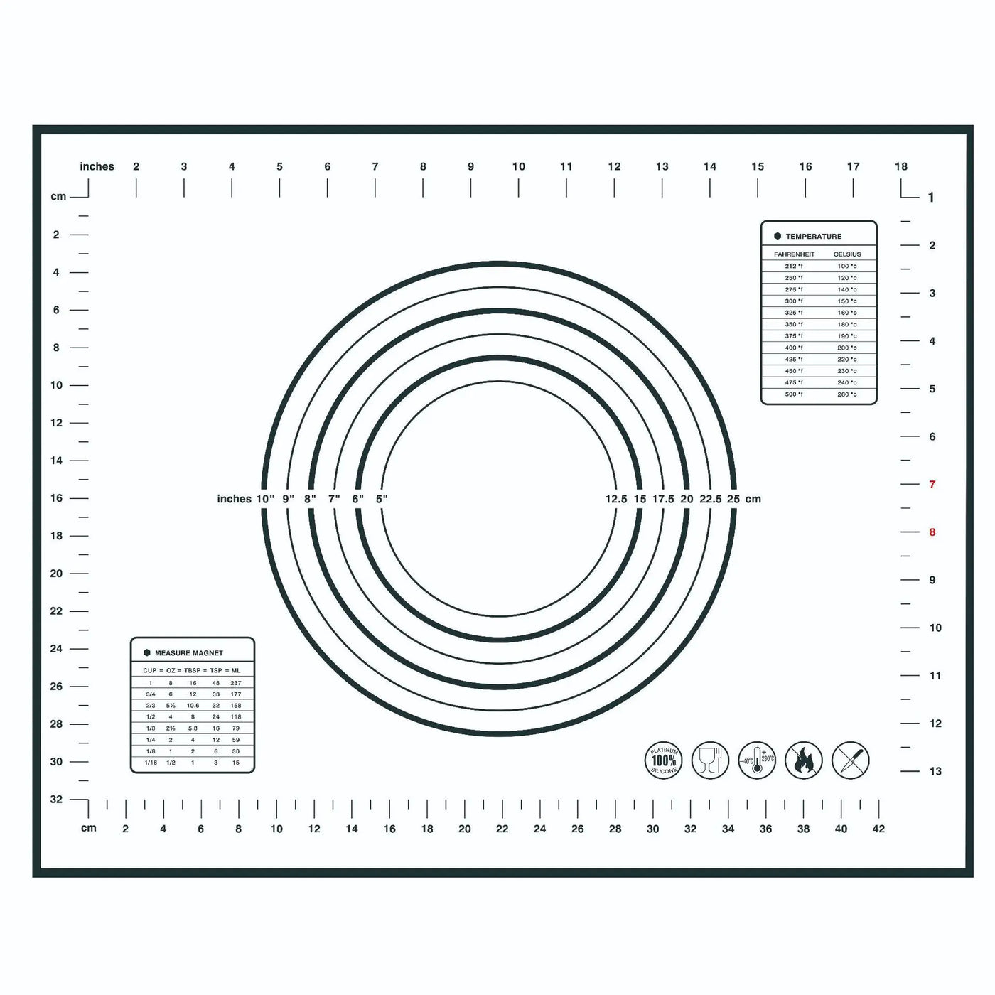 Large Size Silicone Kneading Pad Non-Stick Surface Rolling Dough Mat With Scale Kitchen Cooking Pastry Sheet Oven Liner Bakeware