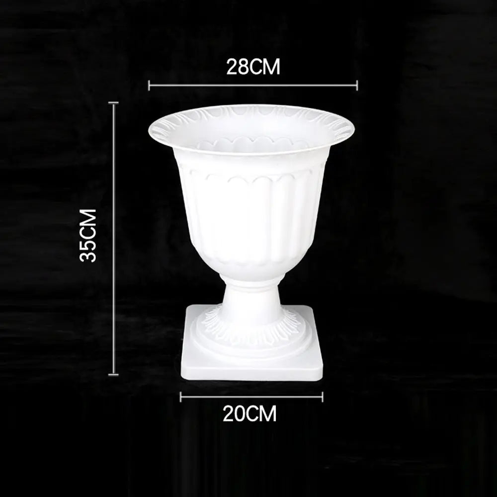Plant Holder White Roman Plant Flower Pot Plastic Romantic Flower Planter Retro Porch Planter Wedding Road