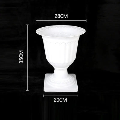 Plant Holder White Roman Plant Flower Pot Plastic Romantic Flower Planter Retro Porch Planter Wedding Road