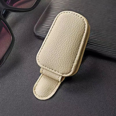 MAGNETIC LEATHER CAR SUNGLASS HOLDER CLIP FOR VISOR – EYEGLASS HOLDER TRUCK ACCESSORY FOR MEN & WOMEN