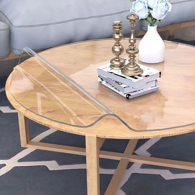 Soft Glass Tablecloth Transparent PVC Table Cloth Waterproof Oil Proof Kitchen Dining Rectangular Table Cover Matte Clear