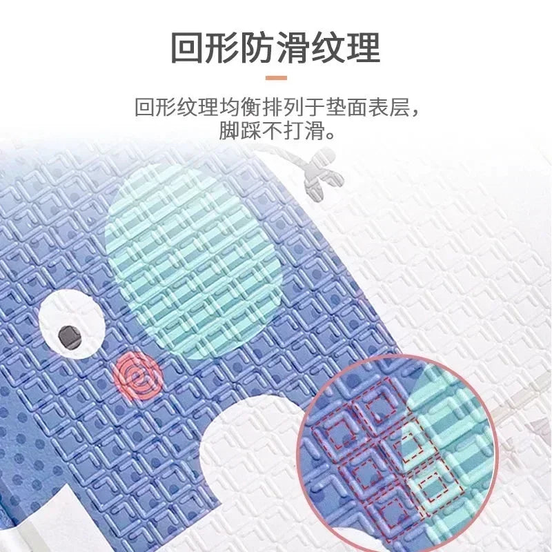 Foldable Cartoon Play Mat Kid Rug Puzzle Infant Carpet Waterproof Early Education Gym Baby XPE Crawling Pad Rug Developing Mat