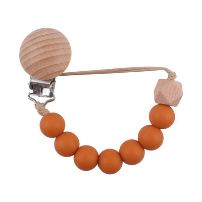 New Baby Products Made of Beech Wood Pacifier Clip To Soothe Silicone Bite Grind Teeth Angle Pacifier Chain Baby Toys Bebes
